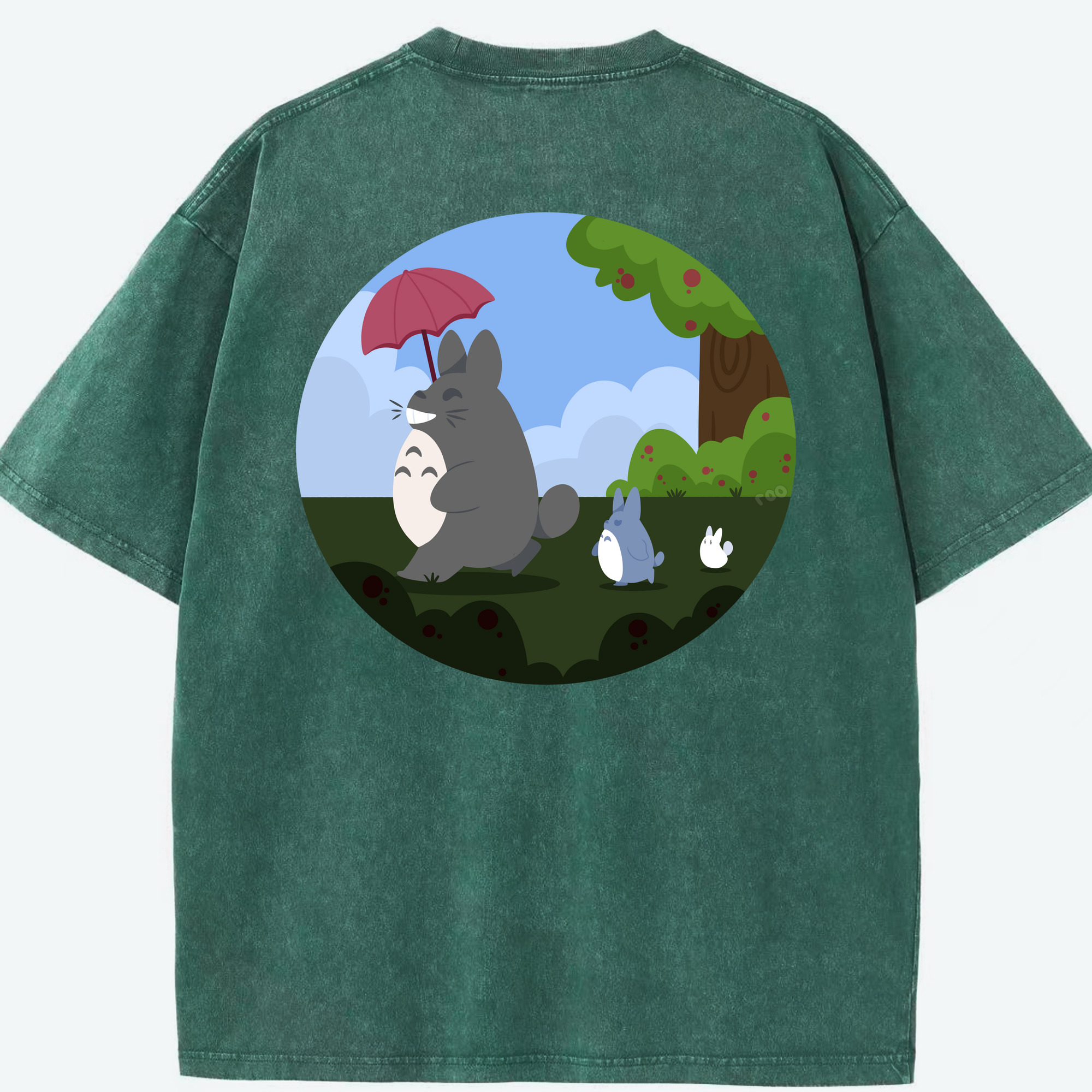 （画像用） となりのトトロ 草壁メイ 草壁サツキ My Neighbor Totoro Satsuki Kusakabe Mei Kusakabe 綿100% ヴィンテージ風 半袖Tシャツ（背面プリント）